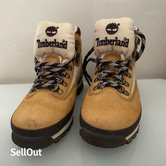Timberland Women's Beige Ankle Hiking Boots Size 6.5 - Picture 1 of 9